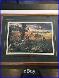 Charles Freitag Autumn Harvest John Deere Pheasant Print Framed 35x29 Signed #d