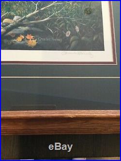 Charles Freitag Autumn Harvest John Deere Pheasant Print Framed 35x29 Signed #d