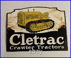 Cletrac Tractors Porcelain Sign Bulldozer Caterpillar Great Graphics