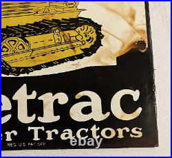 Cletrac Tractors Porcelain Sign Bulldozer Caterpillar Great Graphics