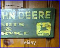 Collectible John Deere Tractor Hand Painted Wood Advertising Farm Agriculture