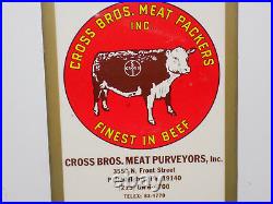 Cross Brothers Meat Packers Metal Calendar 1976 Rocky Movie