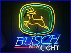 Custom 20x20 John Deere Busch Light Neon Sign Real Glass Handmade Neon Signs