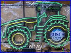 Custom Farms John Deere Tractor Customized Busch Light LED Neon Sign With Dimmer