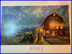 Dave Barnhouse Tales Of The Day Signed Print 32 x 21 John Deere Themed
