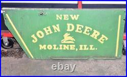 Dealer Advertising Sign Panel NEW JOHN DEERE MOLINE, ILL Embossed Original