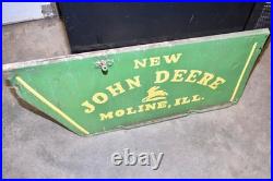 Dealer Advertising Sign Panel NEW JOHN DEERE MOLINE, ILL Embossed Original