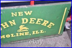 Dealer Advertising Sign Panel NEW JOHN DEERE MOLINE, ILL Embossed Original