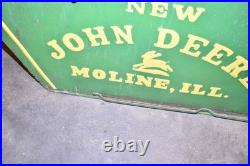 Dealer Advertising Sign Panel NEW JOHN DEERE MOLINE, ILL Embossed Original