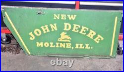 Dealer Advertising Sign Panel NEW JOHN DEERE MOLINE, ILL Embossed Original