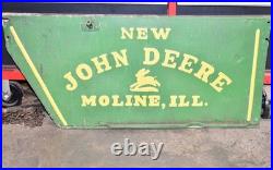 Dealer Advertising Sign Panel NEW JOHN DEERE MOLINE, ILL Embossed Original