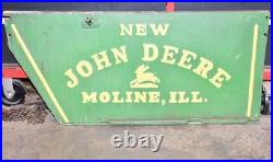 Dealer Advertising Sign Panel NEW JOHN DEERE MOLINE, ILL Embossed Original