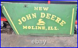 Dealer Advertising Sign Panel NEW JOHN DEERE MOLINE, ILL Embossed Original