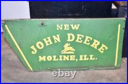 Dealer Advertising Sign Panel NEW JOHN DEERE MOLINE, ILL Embossed Original