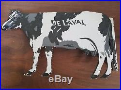 Delaval Die Cut Cow Porcelain Metal Sign Milk Dairy Farm Holstein Gas Oil Food