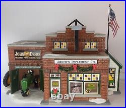 Department 56 Snow Village John Deere Abners Implement Company and Original Box