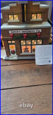 Dept 56 Abner's Implement John Deere #5655052 Vintage Snow Village Sign Lights