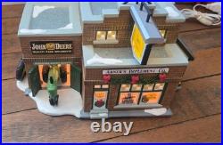 Dept 56 Abner's Implement John Deere #5655052 Vintage Snow Village Sign Lights