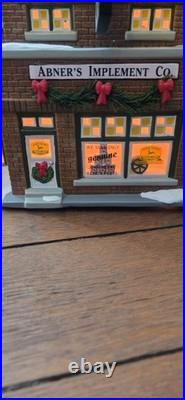 Dept 56 Abner's Implement John Deere #5655052 Vintage Snow Village Sign Lights