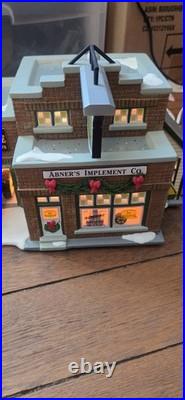 Dept 56 Abner's Implement John Deere #5655052 Vintage Snow Village Sign Lights