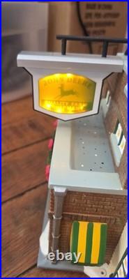 Dept 56 Abner's Implement John Deere #5655052 Vintage Snow Village Sign Lights