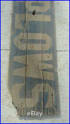 Early wood John Deere Plows smaltz sign. Unique hard to find farm advertising