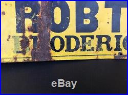 Embossed Tin Dealer Sign John Deere Broderick Saskatchewan 1930s Rare Antique