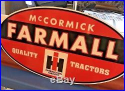 FARMALL IH SIGN VINTAGE LOOK LARGE 47x25 FARM TRACTOR ADVERTISING SIGN HUGE