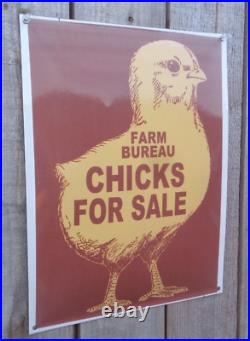 FARM BUREAU PORCELAIN SIGN CHICKS FOR SALE chicken coop hen house john deere