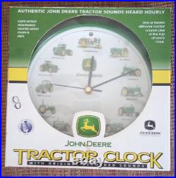Feldstein John Deere Tractor 8 Wall Clock withRecorded Authentic Sounds NIB
