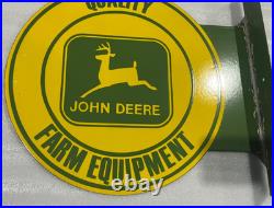 Flange John Deere Farm Equipment Porcelain Enamel Gas & Oil Sign 21.5x17dsp