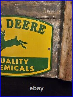 Four Legged John Deere Porcelain Signs Agricultural Gas Oil Farm Tractor
