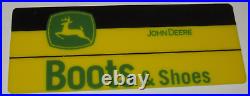 GENUINE JOHN DEERE BOOTS & SHOES ADVERTISING PLASTIC STORE SIGN! 11x4! LOGO