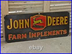 Giant Vintage Heavy John Deere Farm Equipment Double-sided Porcelain Sign 60