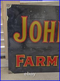 Giant Vintage Heavy John Deere Farm Equipment Double-sided Porcelain Sign 60