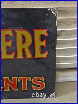Giant Vintage Heavy John Deere Farm Equipment Double-sided Porcelain Sign 60