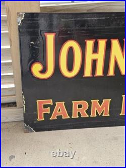 Giant Vintage Heavy John Deere Farm Equipment Double-sided Porcelain Sign 60