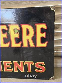 Giant Vintage Heavy John Deere Farm Equipment Double-sided Porcelain Sign 60