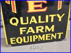 Giant Vintage John Deere Porcelain Sign Quality Farm Tractor Equipment 48 X 18