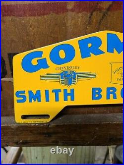 Gorman Smith Bro license plate topper Sign John Deere Chevrolet Oil car truck
