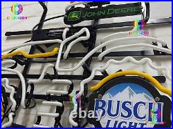 HOT New John Deere Farmer Tractor Busch Light Real Glass Neon Sign Light Lamp