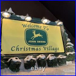 Hawthorne Christmas Village John Deere Lighted Welcome Sign 2007 Works
