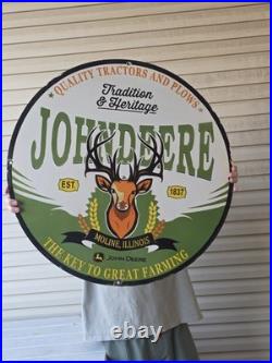 Huge Vintage John Deere Tractors Porcelain Sign Farm Equipment 29