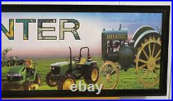 Hunter Tractors Dealership John Deere 9.75 x 20.5 Advertising Sign Framed