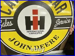 International Harvester John Deere Dealer Sign Caterpillar Rare 30 inch