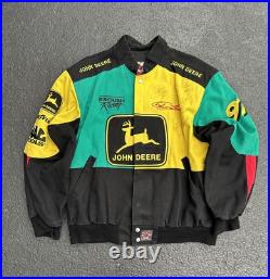 JH Design John Deere Motorsports Nascar Jacket Signed by Chad Little & Pit Crew JH Design John Deere Motorsports Nascar Jacket Signed by Chad Little & Pit Crew
