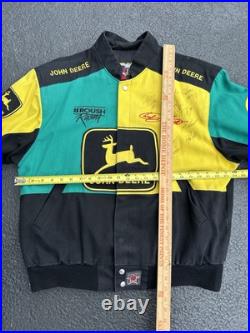 JH Design John Deere Motorsports Nascar Jacket Signed by Chad Little & Pit Crew JH Design John Deere Motorsports Nascar Jacket Signed by Chad Little & Pit Crew