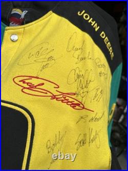 JH Design John Deere Motorsports Nascar Jacket Signed by Chad Little & Pit Crew JH Design John Deere Motorsports Nascar Jacket Signed by Chad Little & Pit Crew