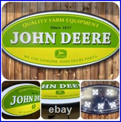 JOHN DEERE 32 x 15 x 4 Backlit Led Lighted Oval SIGN