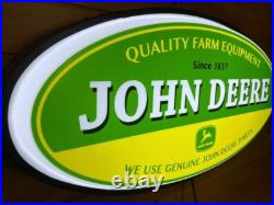 JOHN DEERE 32 x 15 x 4 Backlit Led Lighted Oval SIGN